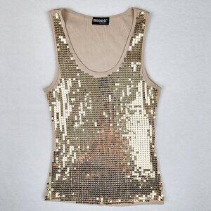Roommates California Women's Sequin Tank Top Size‎ M (estimated) Tan